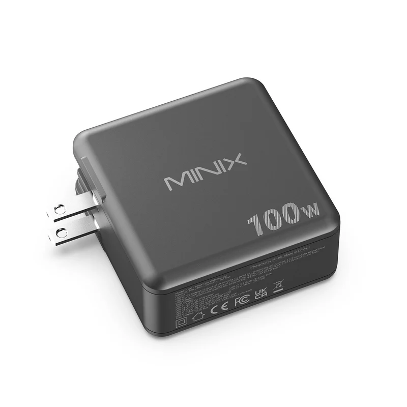 MINIX P100 100W 4-Port GaN Wall Charger with Interchangeable Plugs