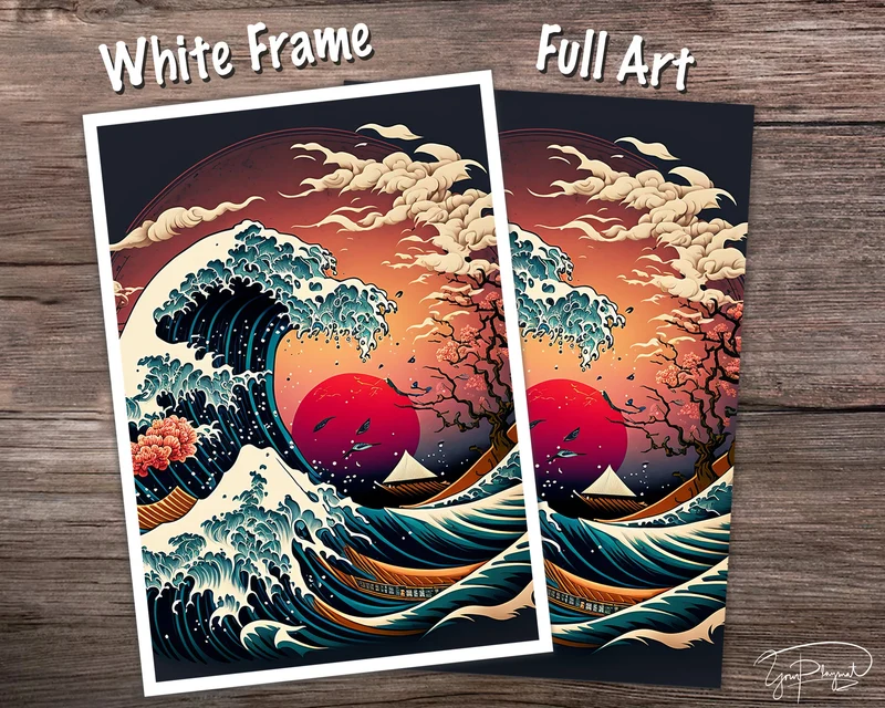 Japanese Big Wave -MTG Card Sleeves - 60/100/120 - TCG Card Sleeve Set - Commander Sleeves - Magic the Gathering Gifts