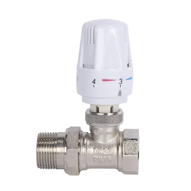 1/2" 3/4" 1" Brass Thermostatic Radiator Valve Straight Type Automatic Temperature Control Valve Floor Heating