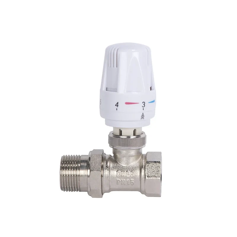1/2" 3/4" 1" Brass Thermostatic Radiator Valve Straight Type Automatic Temperature Control Valve Floor Heating