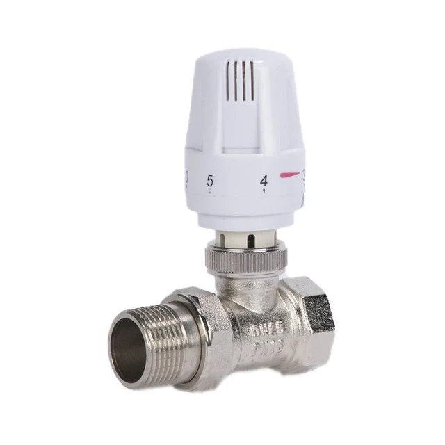 1/2" 3/4" 1" Brass Thermostatic Radiator Valve Straight Type Automatic Temperature Control Valve Floor Heating