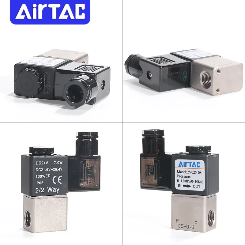 Superior Quality AIRTAC 2V025-08 24 Volt 2 Way Solenoid Valve 1/4" NPT Electric Solenoid Valve