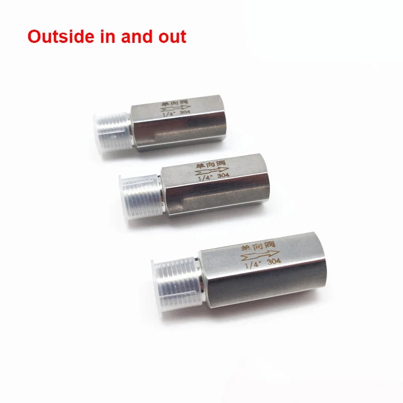 304 Stainless Steel Male to Female Thread One-Way Check Valve with Ball Structure 1/8" 1/4" 3/8" 1/2" 3/4" 1" Sizing Options