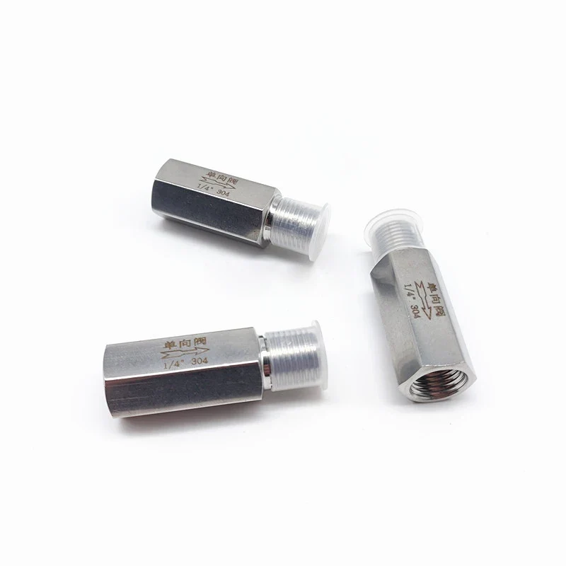 304 Stainless Steel Male to Female Thread One-Way Check Valve with Ball Structure 1/8" 1/4" 3/8" 1/2" 3/4" 1" Sizing Options