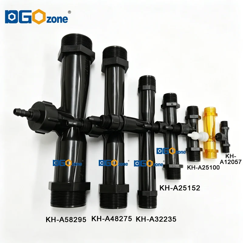 1/2in Venturi Injector with Valve for Gas Mixer PVDF Body Ozone Proof Spa Venturi Connector KH-A25100-N DGOzone