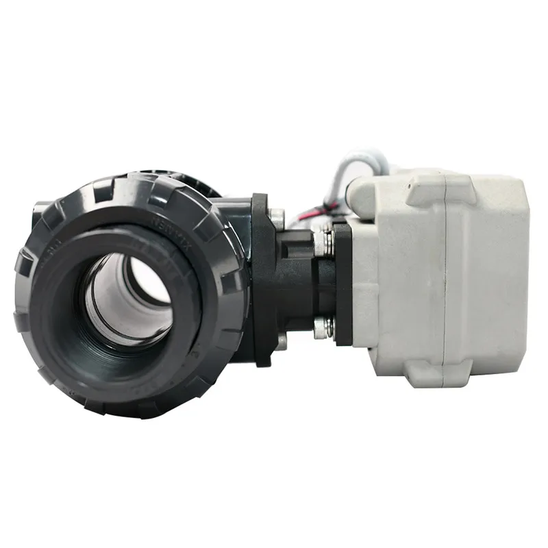 1-1/2'' DN40 BSP/NPT/Non-thread UPVC True Union Motorized Ball Valve 12-24VDC & 24VAC 110-230VAC Auto Return Failsafe