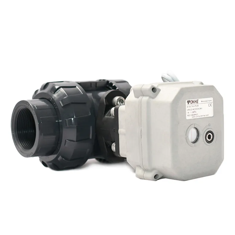 1-1/2'' DN40 BSP/NPT/Non-thread UPVC True Union Motorized Ball Valve 12-24VDC & 24VAC 110-230VAC Auto Return Failsafe