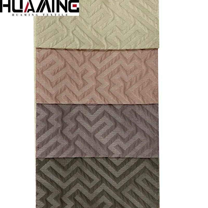 High Quality Jacquard Yarn Dyed Fabric Geometry Patterns Anti-Static Wholesale Sofa Upholstery with Woven Technique