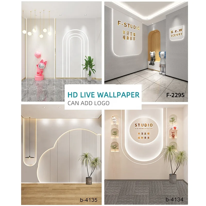Minimalist Corner Live Broadcast Room Custom 3d HD Live Photography Background Cloth