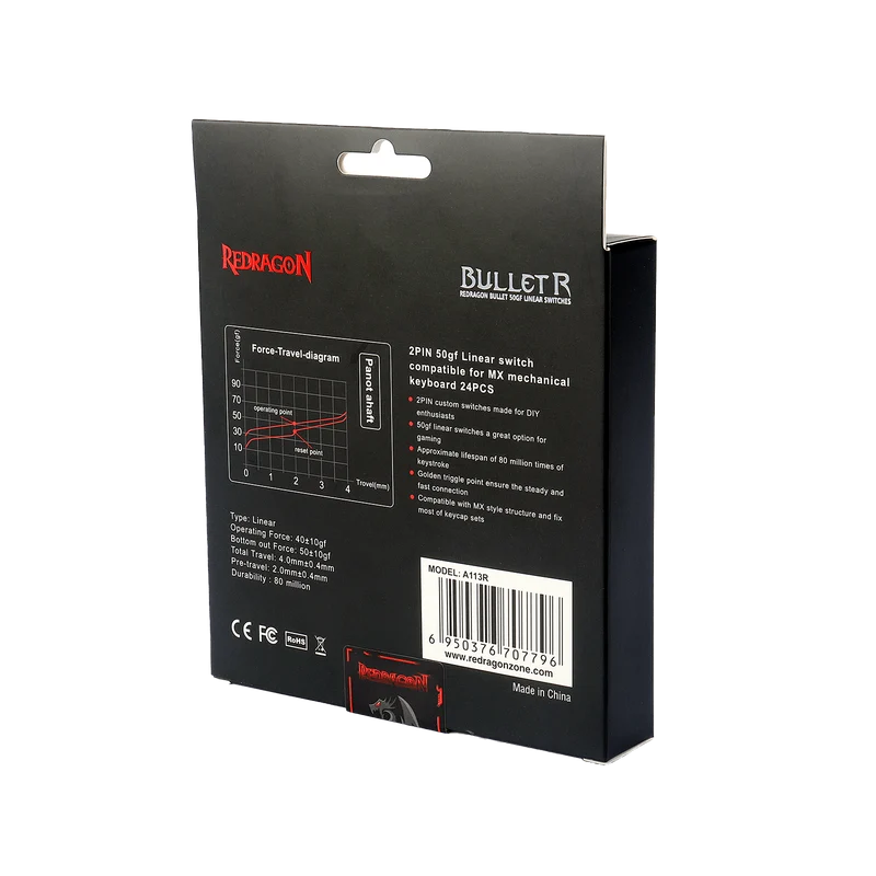 BULLET-R A113 Mechanical Switch (24 pcs Switches, Red Equivalent)