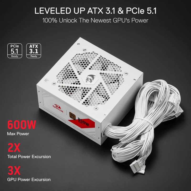 RGMS-850W PRO 80+ ATX 3.1 Gold 850 Watt Power Supply