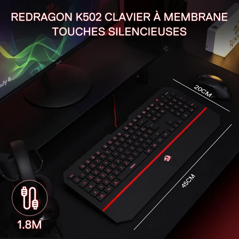 PEGASUS K502 Clavier De Jeu À Membrane Filiaire (French Layout Only)