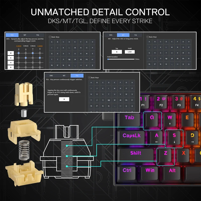 FIZZ K617 Black (Magnetic Hall Effect Keyboard)