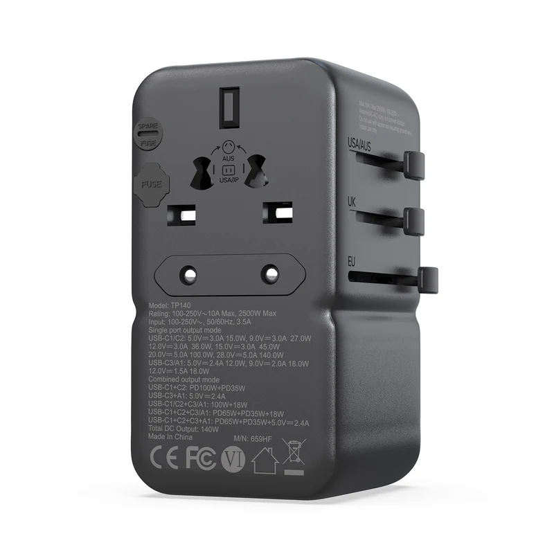 MINIX TP140 GaN-III 140W Universal Travel Adapter