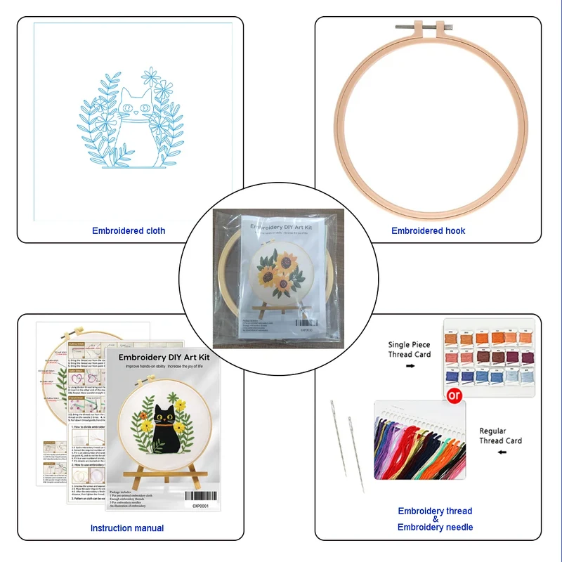 Factory DIY Flowers and Butterflies Practice Embroidery Set for Beginners Semi finished Handmade Cross stitch Decoration Crafts