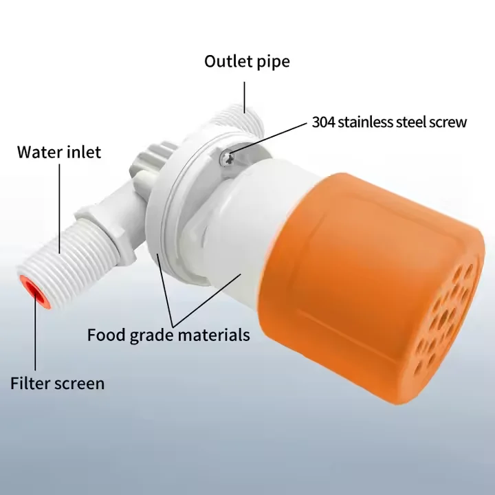 Factory Supply 1/2" 3/4" 1" Float Valve for Water Tank Auto Stop Water Cooler Float Valve Plastic Float Ball Valve