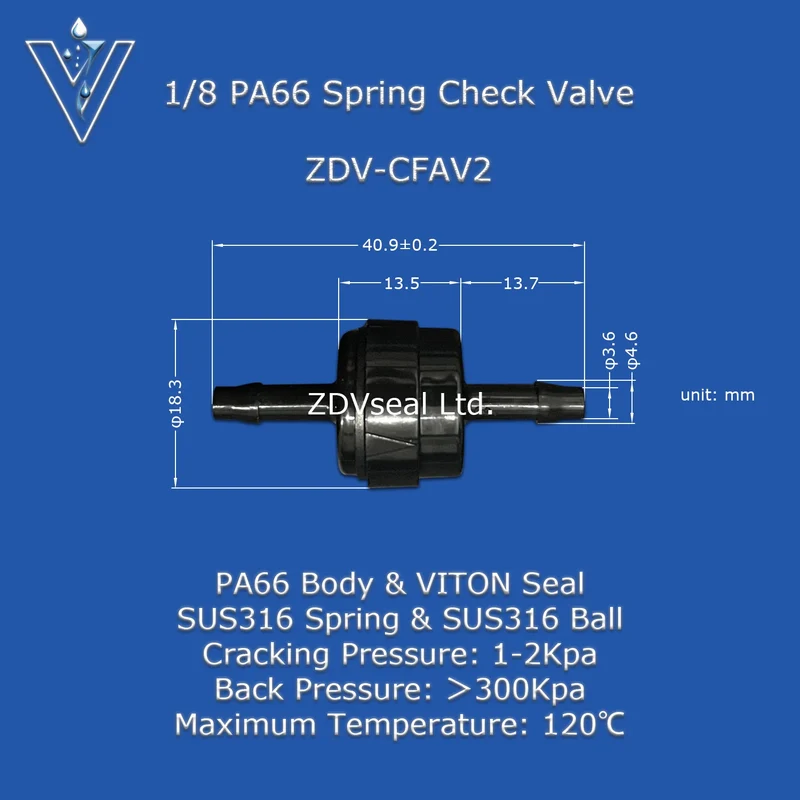 ZDVseal 1/8 Inch Fuel Check Valve 1-3Kpa Diesel Spring Valve for Automotive Oil Systems One Way Valve