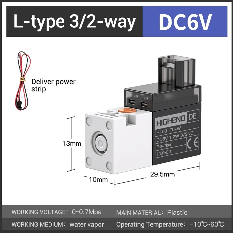 Highend 3/2 Way Direct Acting Mini Solenoid Valve 24v 10mm L/M/G-type Vacuum Plastic Mini Sock Knitting Solenoid Valve