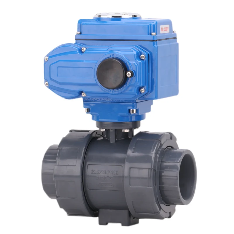 AC220V PVC UPVC Electric Ball Valve Actuator 2 Inch 4 Inch 40mm Plastic Motorized 2 Way Ball Valve for Water OEM Supported
