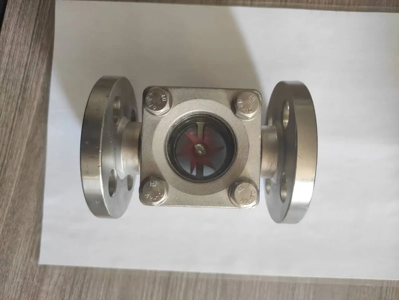 High-Temperature Manual Flow Valve Sight Glass Indicator Double Window Sight Glass with SS Flange for Hot Media