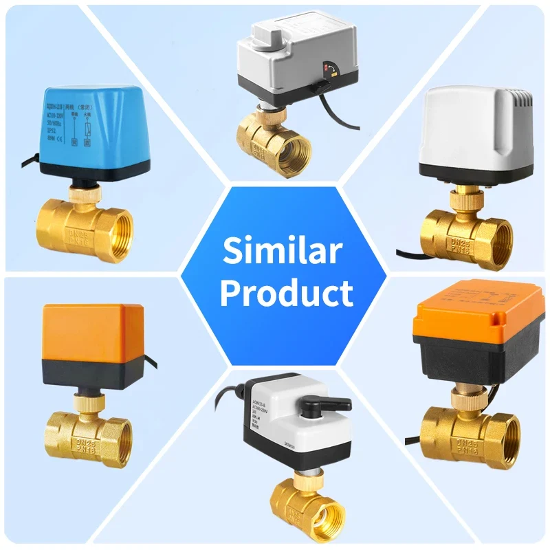 DN15 DN20 3-way Two Wire One Control Electric Ball Valve DC9-24V AC110V- 220V Brass Motorized Control Actuator Ball Valve