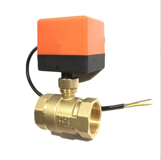 Motorized Ball Valve 220V 3 Wire 2 Point Control Brass Electric Ball Valve