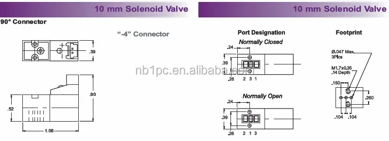 Mini 10MM Solenoid Valve for Sock Machine Wire Connector Type DC6V Small Nylon Sock Pilot Structure Manual Power