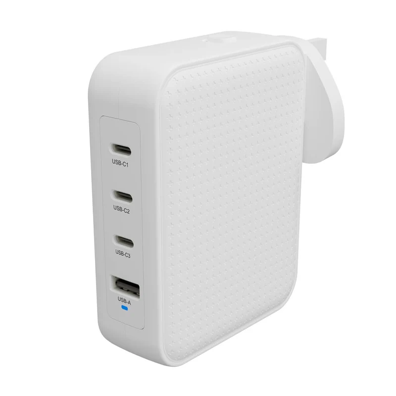 HyperJuice® 145 W USB-C GaN-Reiseladegerät mit 4 Anschlüssen und Sicherheitsprüfung – Weiß