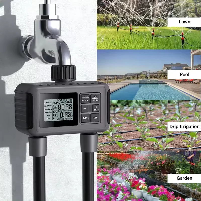 Smart Digital Drip Irrigation Controller Garden Watering Timer for Greenhouse Lawn Diaphragm Structure