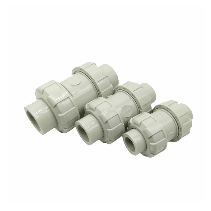 High Quality 1/2inch to 2inch Pph Ball Check Valve Industrial Grade DN15 to DN50 double union socket Pph Check Valves