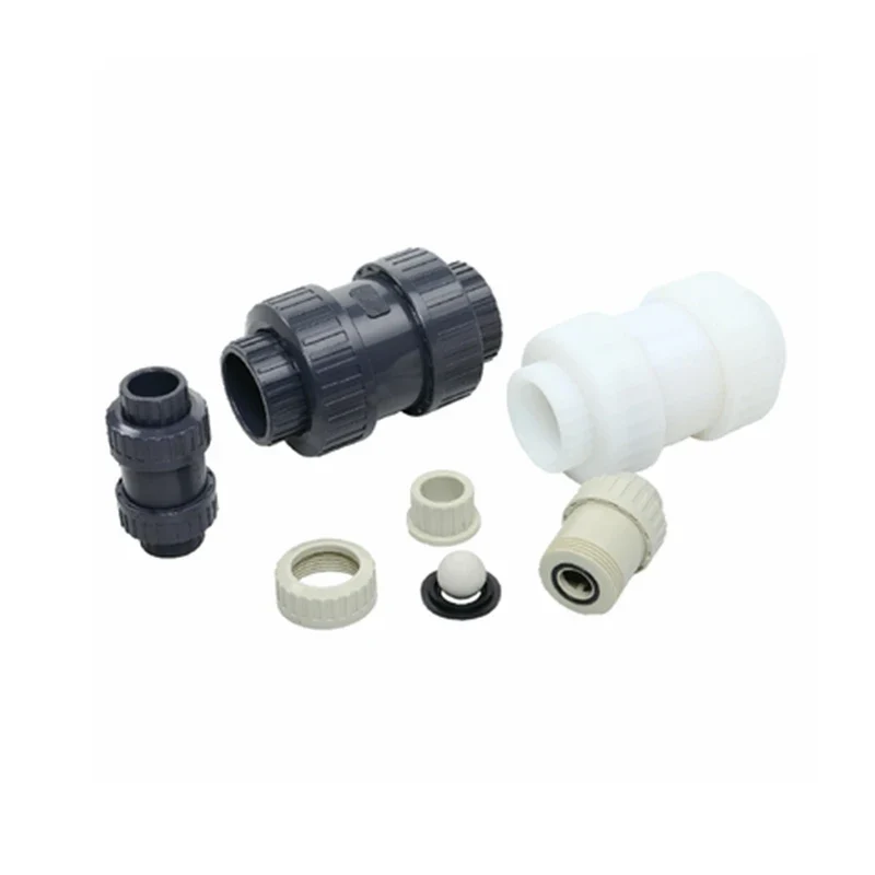 High Quality 1/2inch to 2inch Pph Ball Check Valve Industrial Grade DN15 to DN50 double union socket Pph Check Valves