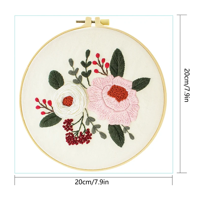 Factory DIY Flowers Practice Embroidery Set for Beginners Semi Finished Handmade Cross Stitch Decoration Crafts