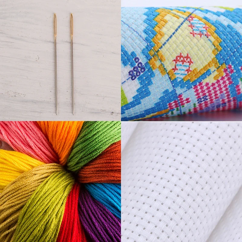 Needle Kung Fu Eco-Friendly Cotton Embroidery Sets for Beginners DIY Handmade Chinese Craft Cross Stitching Kits Living Crafts