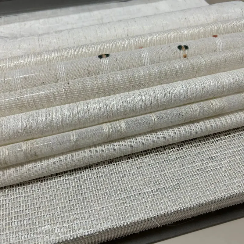 Hot Selling New Modern Hotel Sheer Curtain Fabric Sample 82 Types of Fabric Voile Transparent Tulle Curtains for the Living Room