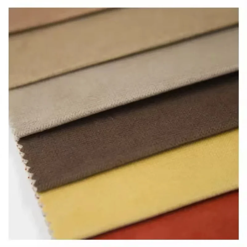 Factory Outlet Wholesale 100% Polyester Short Pile Plush Velvet Fabric Waterproof and Breathable Knitted Upholstery for Sofas