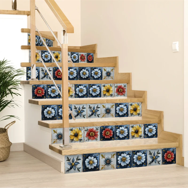 24 Pcs Self Adhesive Tile Stickers Peel and Stick Wall Tiles Waterproof PVC Backsplash Tile for Kitchen 7.87 X 7.87 Inch