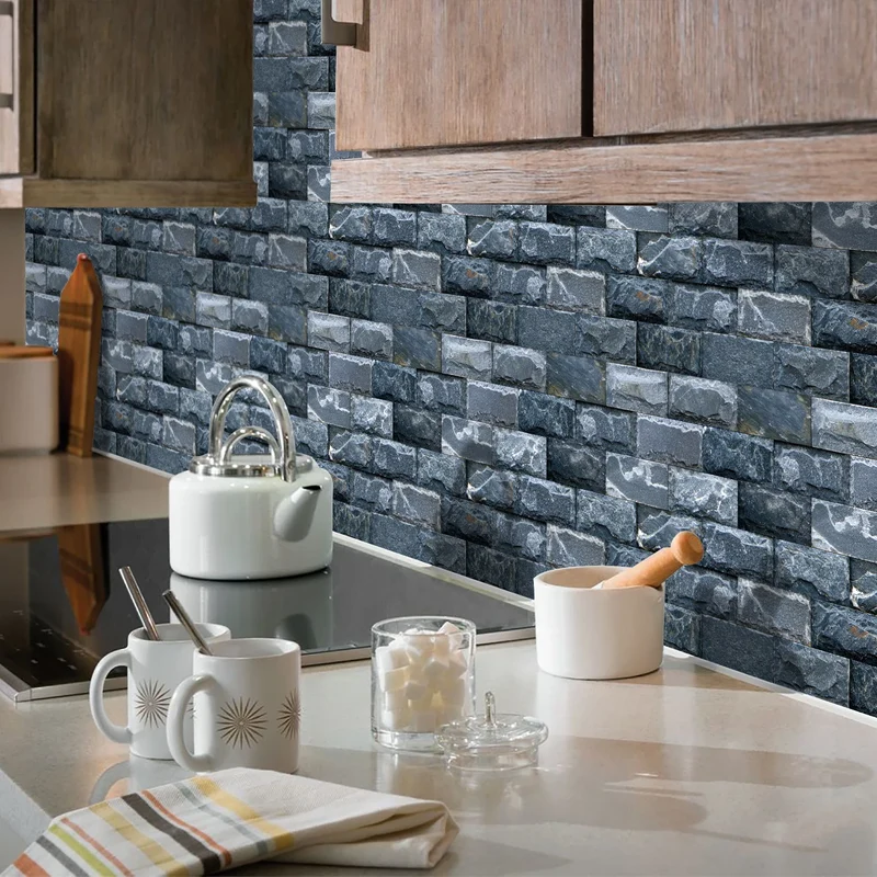 10 Pcs 13.5 X 11.5 Inch Self Adhesive Tile Stickers Waterproof PVC+PE Backsplash Tile Peel and Stick Wall Tiles for Kitchen