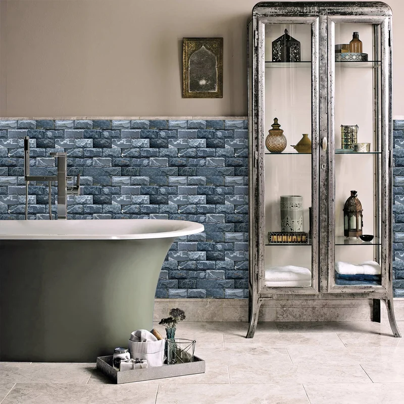 10 Pcs 13.5 X 11.5 Inch Self Adhesive Tile Stickers Waterproof PVC+PE Backsplash Tile Peel and Stick Wall Tiles for Kitchen