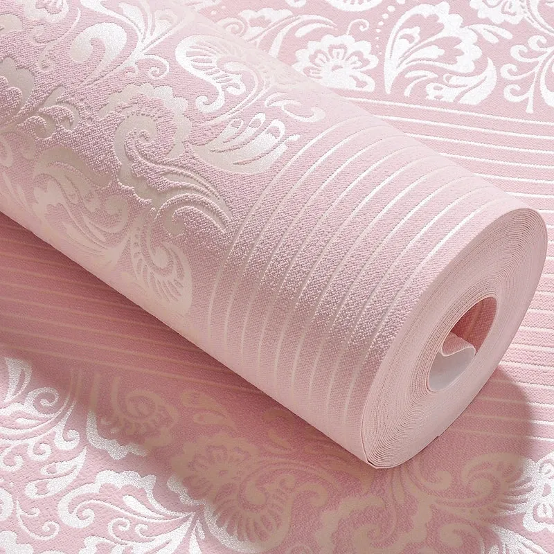 Champagne European 3D Vertical Stripe Wallpaper Bedroom Living Room Hotel Engineering Modern Simple Wallpaper