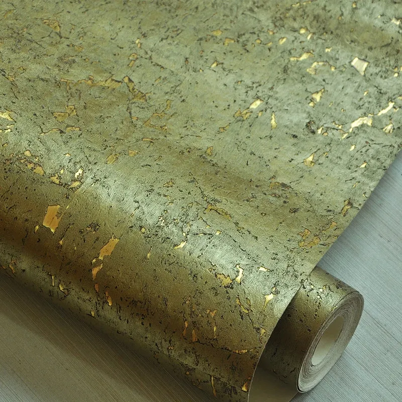 Mywind Free Sample Natural Aspen Gold Bottom Harvest Gold Luxury 100% Material 3D Design Home Decor Cork Wallcoverings