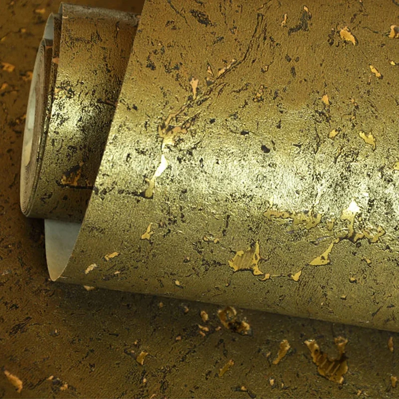 Mywind Free Sample Natural Aspen Gold Bottom Harvest Gold Luxury 100% Material 3D Design Home Decor Cork Wallcoverings