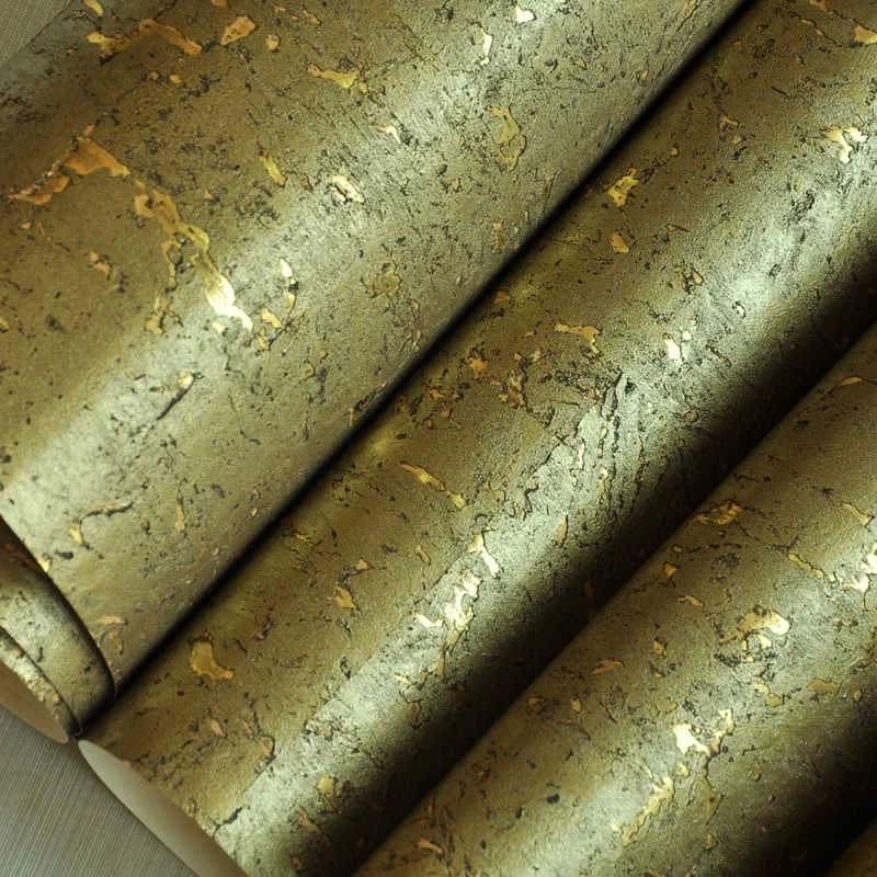 Mywind Free Sample Natural Aspen Gold Bottom Harvest Gold Luxury 100% Material 3D Design Home Decor Cork Wallcoverings