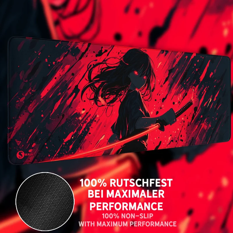 Gaming Mauspad XXL Katana Demon 90x40 | 80x30 | 45x40 cm 4mm Premiumdicke