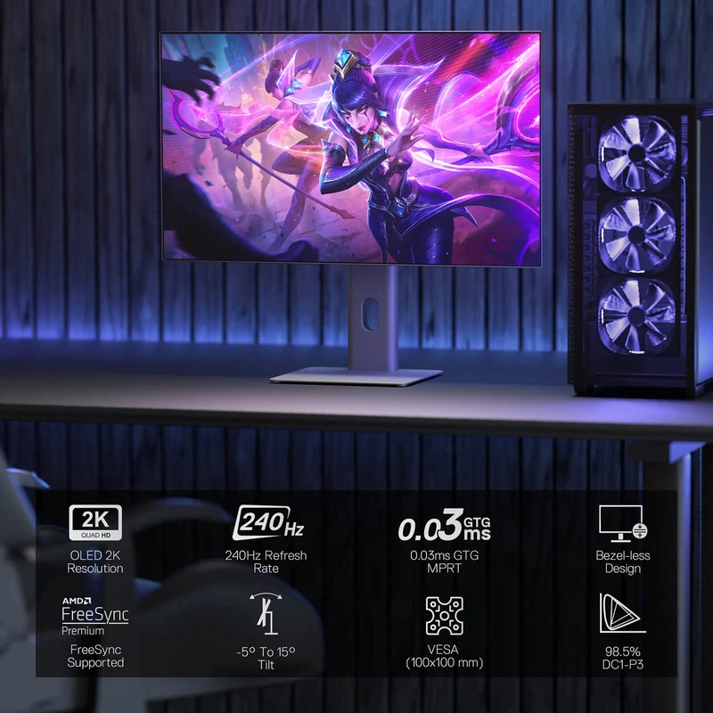 REBELLION GM27 27" OLED Flat Gaming Monitor
