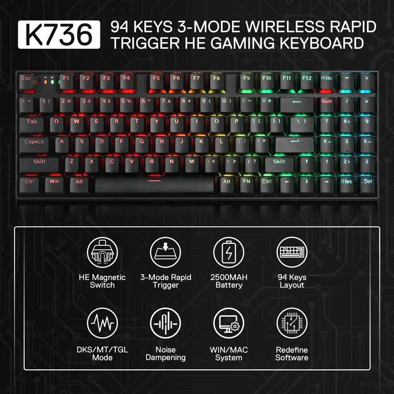 NEPHRITE K736 PRO (Magnetic Hall Effect Keyboard)