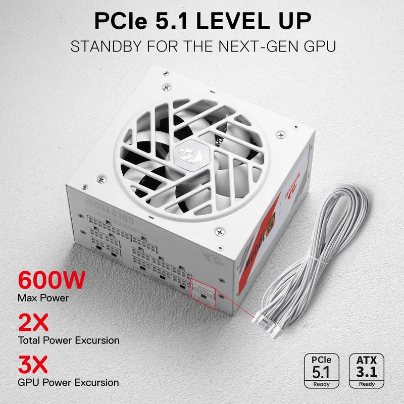 MASTER RGPS PRO 1000W 80 Plus® Gold ATX 3.1 PSU (Black & White)