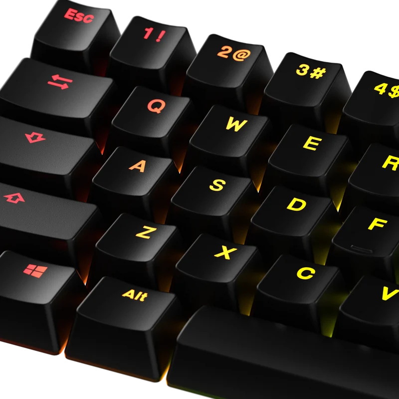 Keycaps Backlit Black US