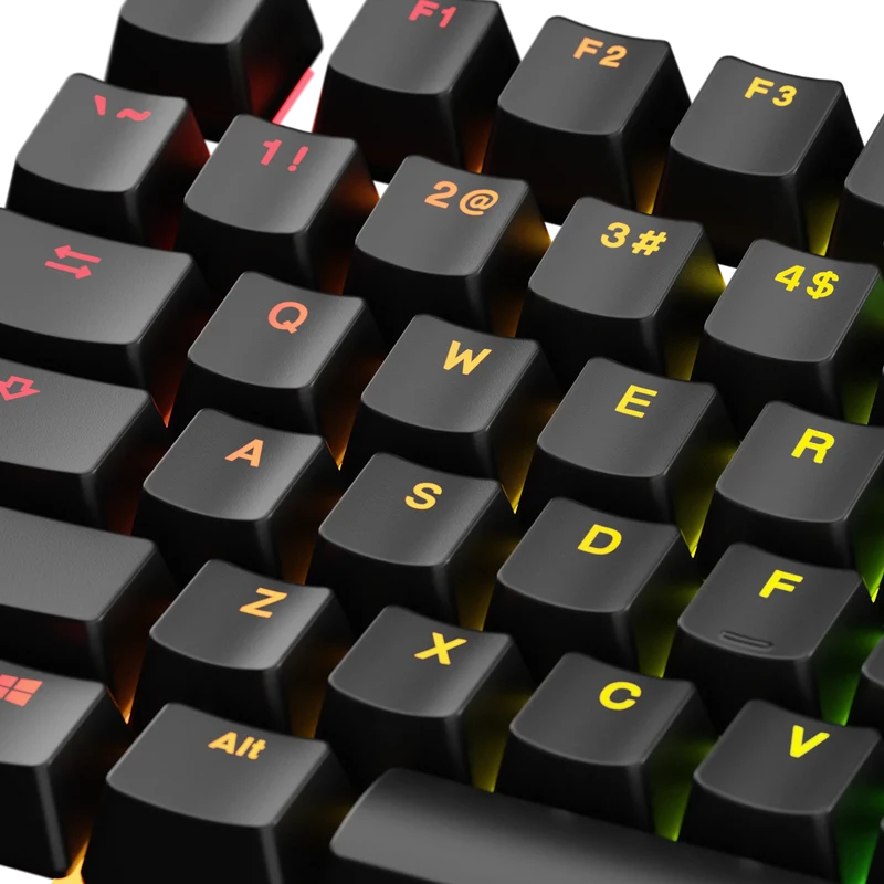 Keycaps Backlit Black US