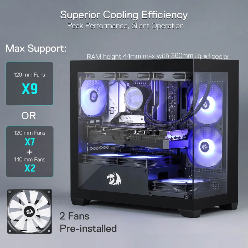 GRINDOR GC218M M-ATX Gaming PC Case