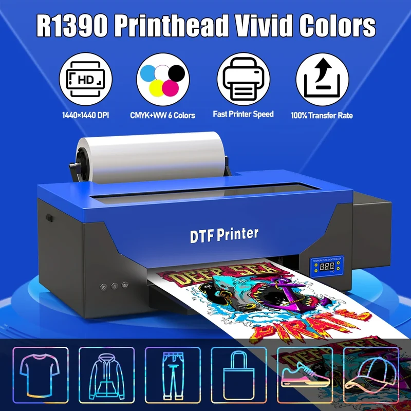 Dtf Roll A3 & Oven t Shirt Digital Printing Machine Dtf 1390 Film Sticker Impresora Transfer Textil Dtf Printer CE Certified